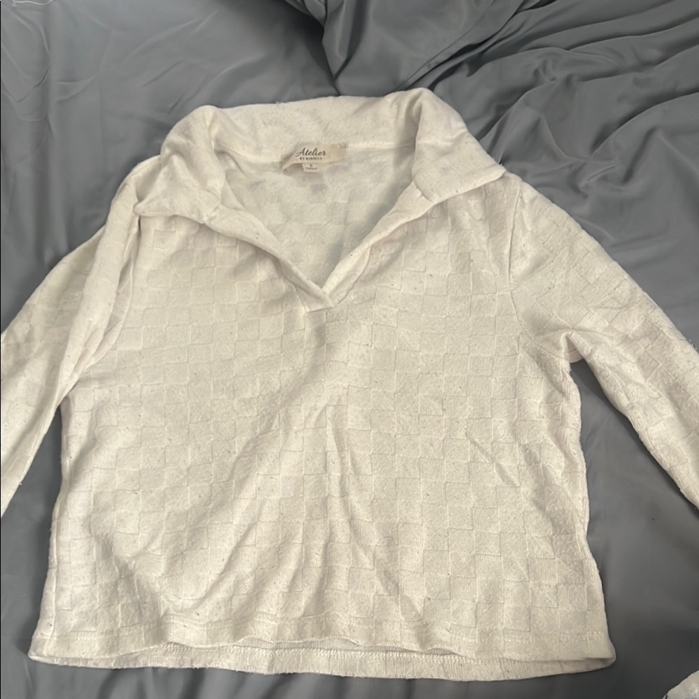 Alden White V-Neck Sweater Soft and Cozy